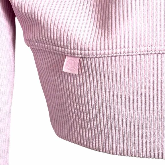 Lululemon Ribbed Softstreme Perfectly Oversized Cropped Crew *Meadowsweet Pink - Picture 7 of 8